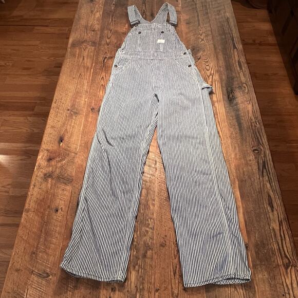 Big Mac Square Bak Overalls Hickory Striped Union Made USA Men Small Sanforized - Picture 2 of 16
